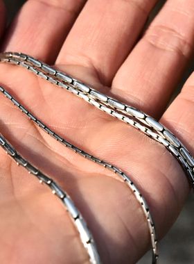 天堂制造泰国进口男女士复古哥特蟒纹圆形蛇骨链925纯银个性项链