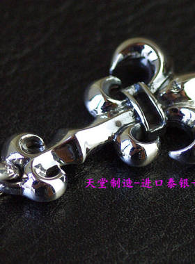 进口男女款925纯银镶钻锚花吊坠