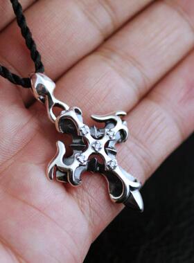 进口男女款925纯银镶钻十字架坠