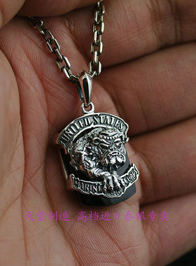 泰国进口纯银海军陆战队吊坠徽章