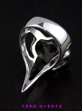 *进口，朋克925纯银鸟首泰国