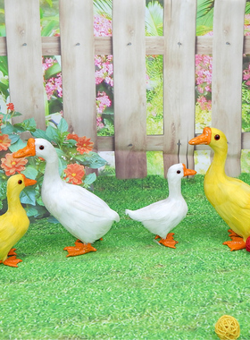 仿真白鹅摆件小鹅玩偶摆件田园