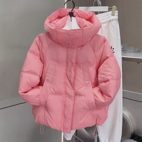 糖果色时尚贴标加厚高端棉衣棉服女欧货2025冬季新款时尚连帽棉袄 - 图3