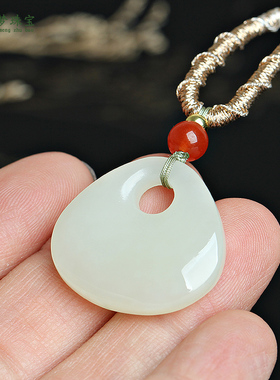 和田玉平安扣吊坠挂件玉佩男女款