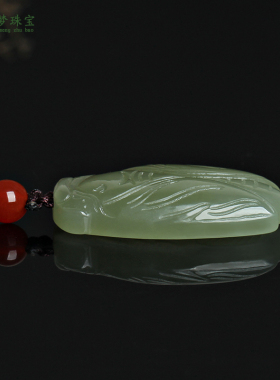 和田玉蝉吊坠一鸣惊人挂件男女款