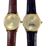 Кварцевые часы, циферблат для пожилых людей, швейцарские часы из нержавеющей стали, памятный ремень, для среднего возраста, из натуральной кожи, подарок на день рождения