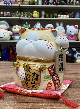 金石工坊招财猫陶瓷家居前台摆件