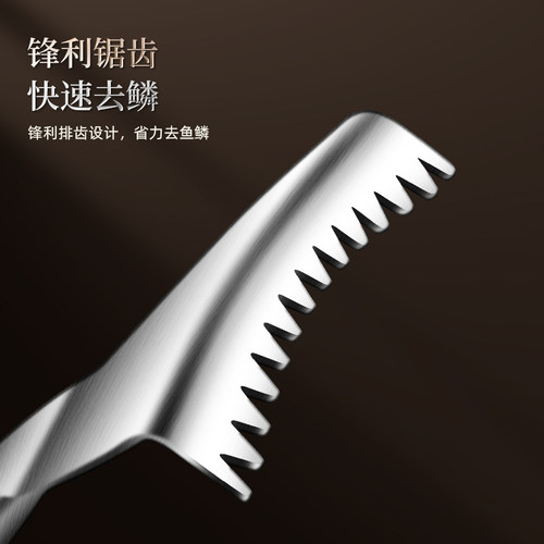 304不锈钢鱼鳞刨刮鱼鳞神器打鳞刷去鱼鳞工具家用除鳞杀鱼专用刀 - 图1