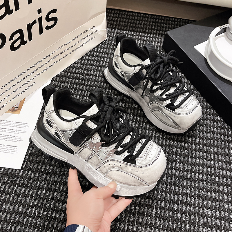 TF家族陈浚铭同款欧洲站厚底老爹鞋百搭增高显脚小阿甘鞋运动鞋潮 - 图3