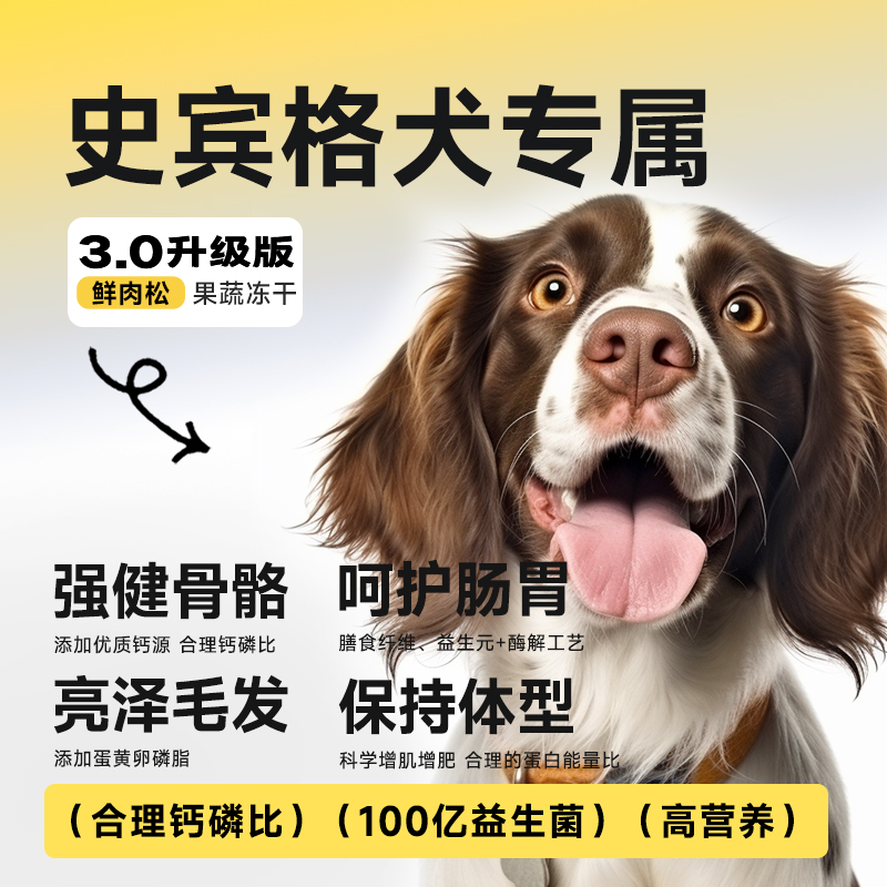 威尔逊馋嘴 史宾格成犬狗粮5KG 大型犬天然粮 史宾格专用犬粮10斤 - 图1