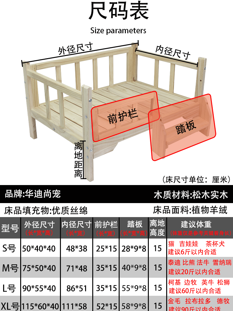 狗狗窝狗床实木宠物床蓝猫窝猫床泰迪窝比熊床柯基床狗窝冬季保暖 - 图1