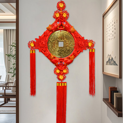 大号铜钱招财进宝中国结挂件客厅家居旺宅乔迁玄关门新年装饰礼品 - 图1