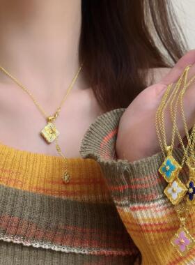 法式高级感四叶草项链