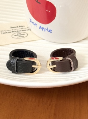 皮质皮带扣手指戒指女小众个性设计感甜酷辣妹百搭食指戒指环戒子