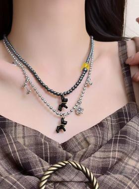 韩国东大门时尚ins风小熊项链