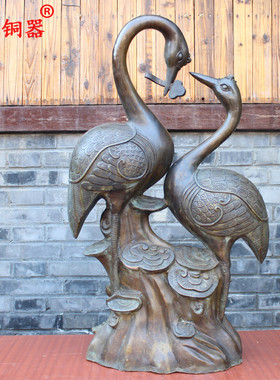 宇卓铜器黄铜仙鹤摆件工艺品