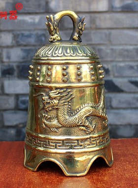 黄铜龙纹六角工艺品挂件铃铛