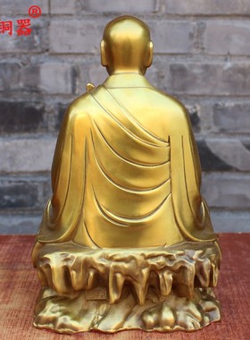 纯铜六祖慧能法师黄铜禅宗佛像黄铜慧能家用寺庙供奉桌面摆件