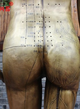 宇卓针灸黄铜人模经络穴位摆件