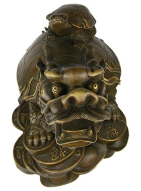 母子工艺品黄铜小龟摆件