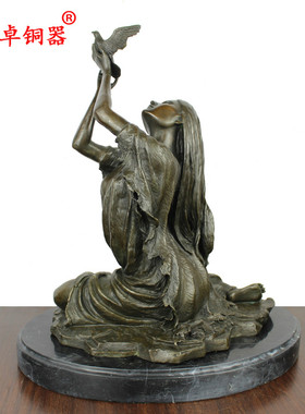 欧式风人物印第安美女铜雕