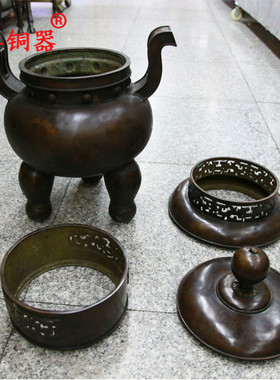 三足黄铜工艺品熏香炉
