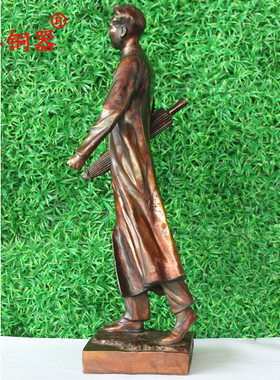 全身站像黄铜毛主席摆件工艺品