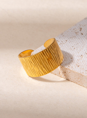 小众高级感ins冷淡风不锈钢开口戒指极简设计感指环潮酷情侣手饰