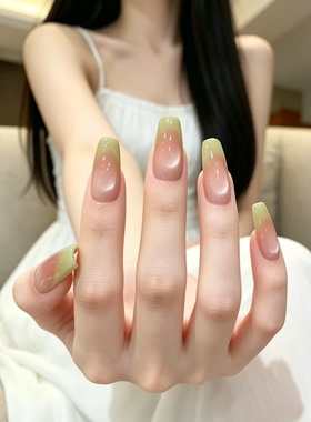 【冰透抹茶】夏日中短款穿戴甲