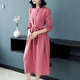 ວັນນະຄະດີ Linen New Travel Vintage Style Dress