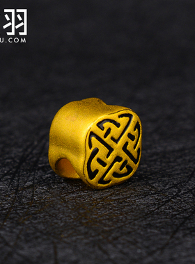 足金串珠吊坠黄金手链