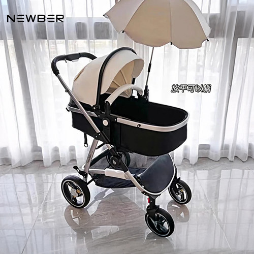 newber纽贝尔婴儿车可坐躺0到3岁轻便折叠高景观新生婴幼儿手推车 - 图3