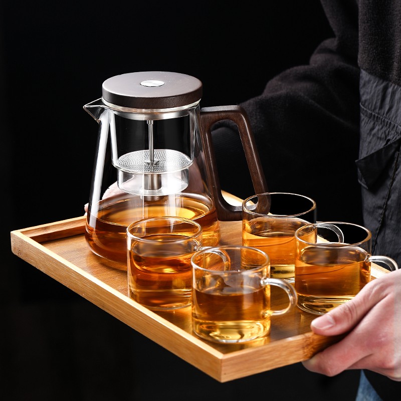 耐热玻璃飘逸杯泡茶壶家用2024新款茶水分离杯按压式滤茶器耐高温-图0
