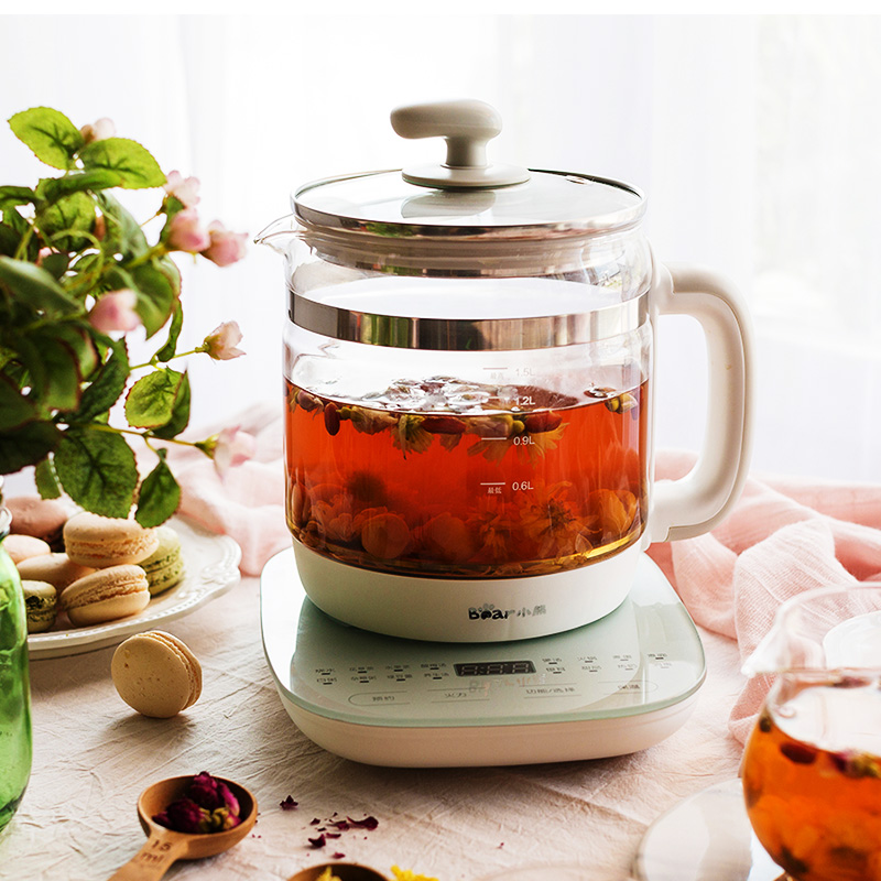 小熊悠品专卖店小熊养生壶全自动家用多功能办公室mini小型1.5升煮茶器煮花茶壶0
