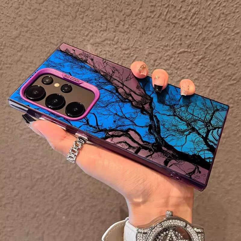 蓝天树枝适用三星s24ultra手机壳S25ULTRA渐变简约ins风s24+全包防摔软s23个性s22新款高级感s20男女s21plus - 图2