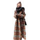 Hepburn style woolen coat winter thickened 2022 retro temperament socialite large size long knee-length woolen coat for women