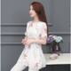 ເສື້ອຢືດແຟຊັນແຂນສັ້ນ floral chiffon ສໍາລັບແມ່ຍິງ Xia Xin plus size fat sister's wear mid-length chiffon top