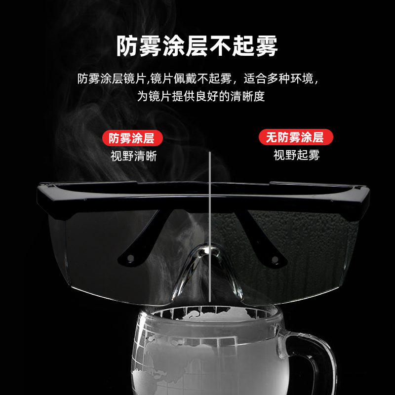 GOGGLES ANTI droplet, flat light, windproof, grey, eye protection, labor protection, anti splash, female, anti fog, breathable, protective glasses, dustproof, male
