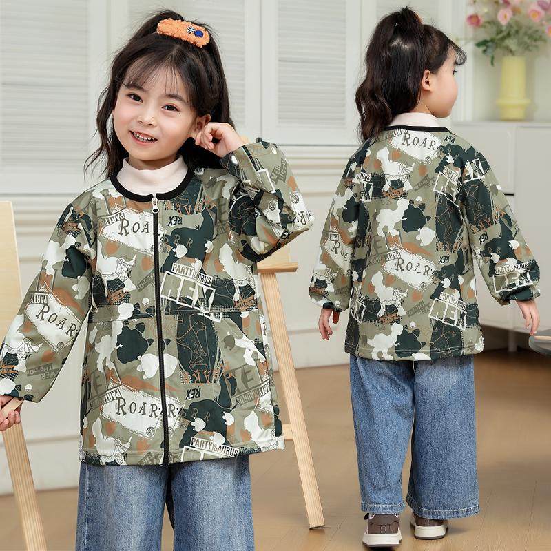 儿童防水罩衣外穿洋气宝宝吃饭围兜羽绒服护衣长袖防脏画画围裙,淘宝优惠券,粉丝福利购,淘宝优惠卷