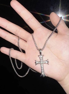 十字架项链ins时尚小众学生设计不掉色男女吊坠高级复古个性简约
