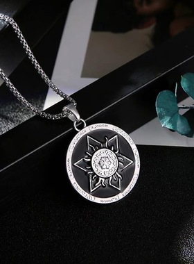 六芒星项链男钛钢龙骨链个性美式学生百搭潮流辣妹六角挂坠时尚链