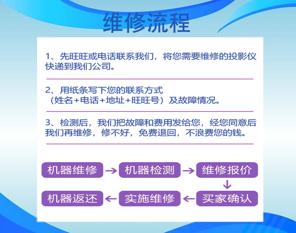 投影仪维修 寄修 极米 坚果 当贝 酷乐视 米家 红屏 不开机 - 图0