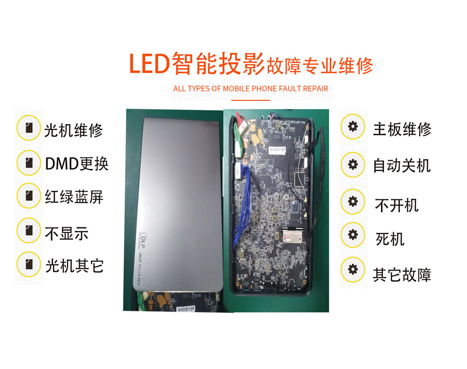 投影仪维修 寄修 极米 坚果 当贝 酷乐视 米家 红屏 不开机 - 图2