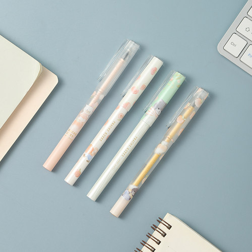 晨光桃气喵喵精品速干全针管中性笔0.5学生用少女心水笔AGPB6305 - 图0