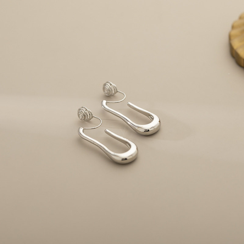 冷淡风时尚欧美简约U形金属耳环素款个性通勤蚊香盘无耳洞耳夹女,淘宝优惠券,粉丝福利购,淘宝优惠卷
