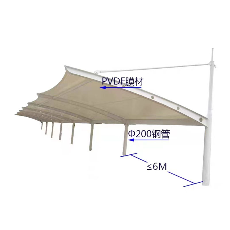 张拉膜膜结构汽车棚停车棚充电桩棚体育看台棚景观棚遮阳棚雨棚