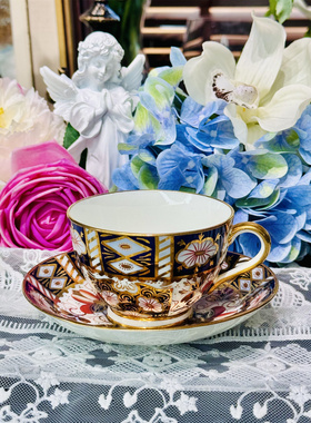 钴蓝手绘咖啡杯碟骨瓷