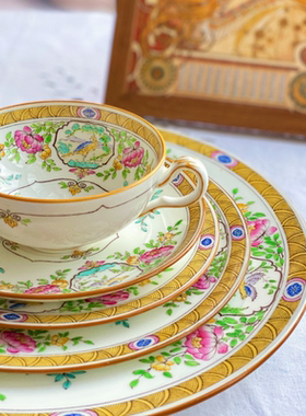 西洋古董 mintons 明顿 1913s 天堂鸟系列杯碟 糖奶 现货