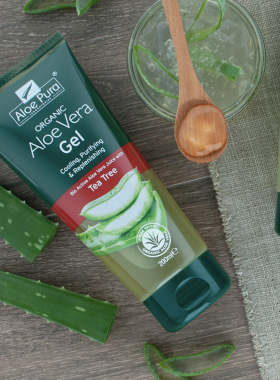 正品 英国 Aloe Pura 保湿滋润芦荟啫喱 + 茶树油 200ml