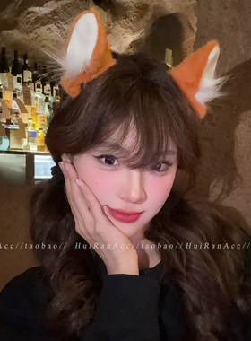 狐狸尼克耳朵毛绒发夹女高级感